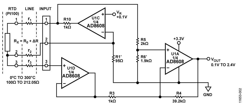 CN0337 Circuit Note | Analog Devices 4 wire pt100 diagram 