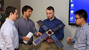 Space engineers in a training session