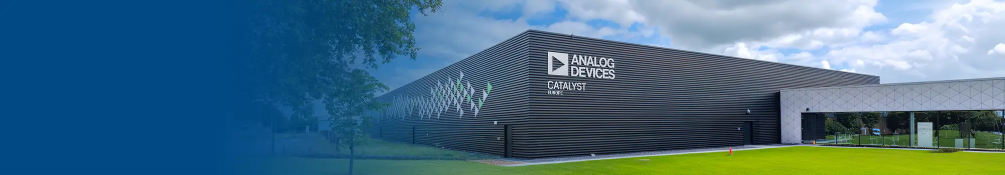 Exterior of the Catalyst Centre building at dusk