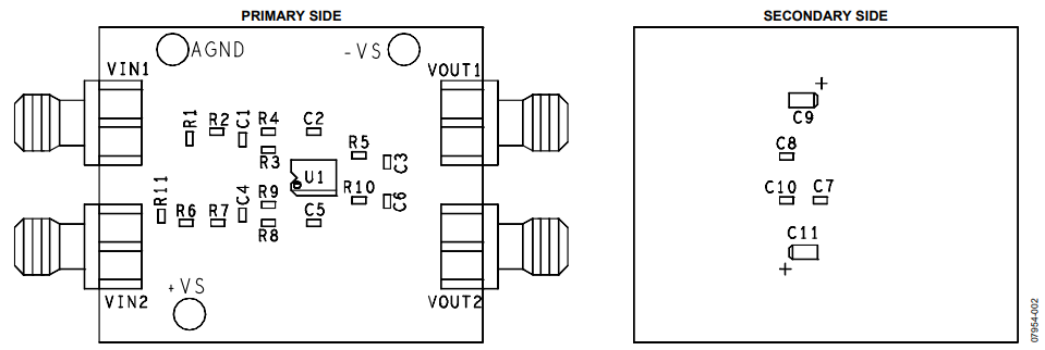 Figure 2. Active Filter Evaluation Board Assembly Drawing.