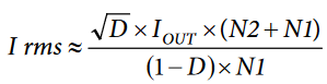 Q1 Amps RMS (Large L) Equation.
