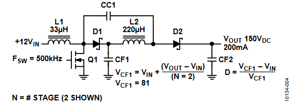 Figure 4. Two-Stage SEPIC Multiplied Boost Converter