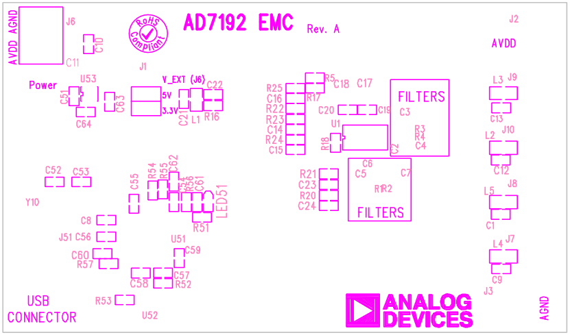 Figure 12. Silkscreen Top (AD7192 EMC Board).