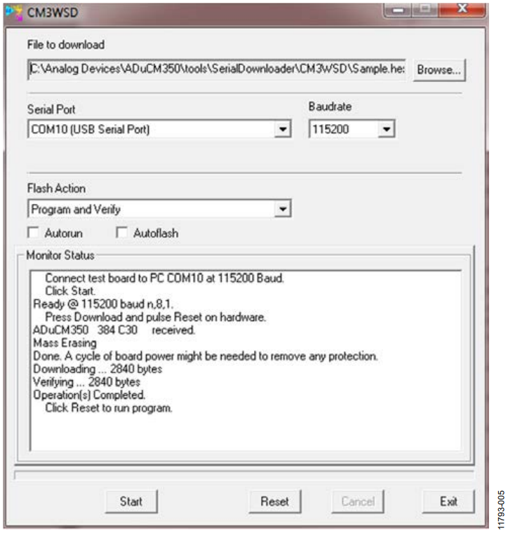 Figure 5. Downloading Using CM3WSD.