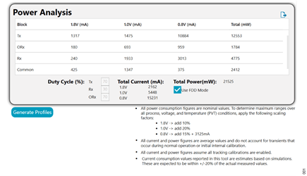 Figure 1. ACE Power Analysis Information