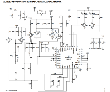 Figure 2. Schematic of the ADN2830 Evaluation Board 