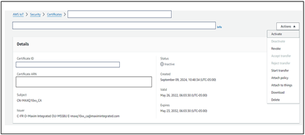 Figure 8. Activate Certificate