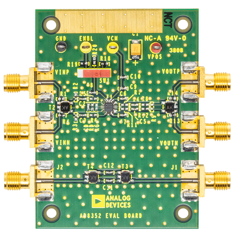 AD8352 Evaluation Board - Top View