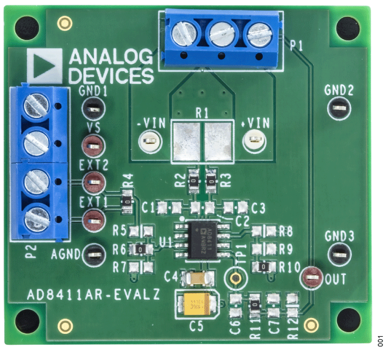 AD8411AR-EVALZ Evaluation Board Top View