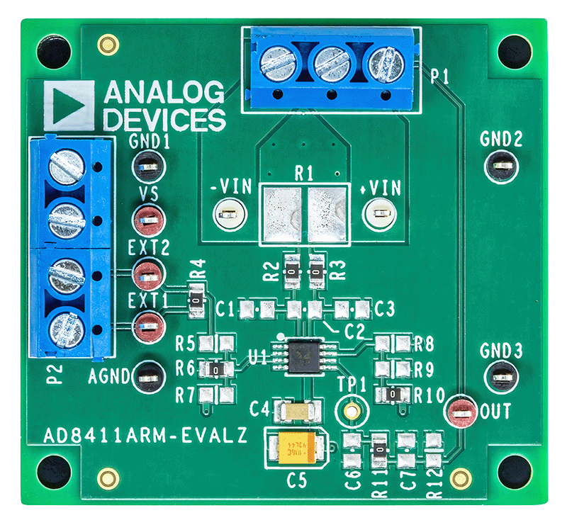 AD8411ARM-EVALZ Evaluation Board - Top View