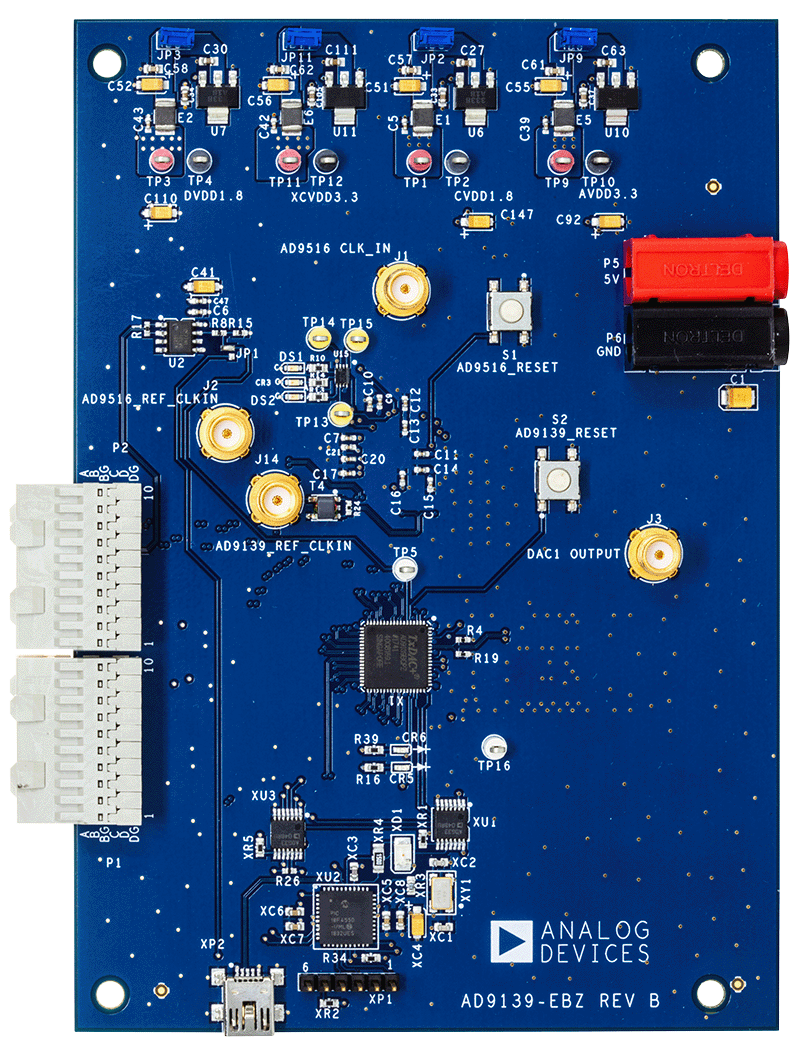 AD9139-EBZ Evaluation Board - Top View