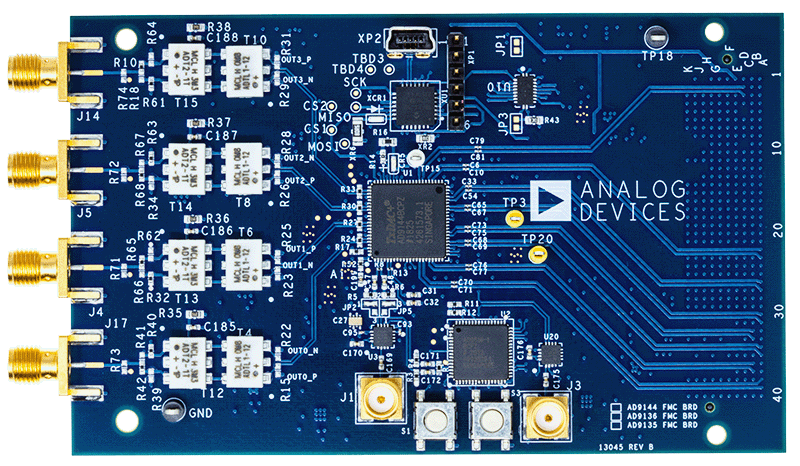 AD9144-FMC-EBZ Evaluation Board - Top View