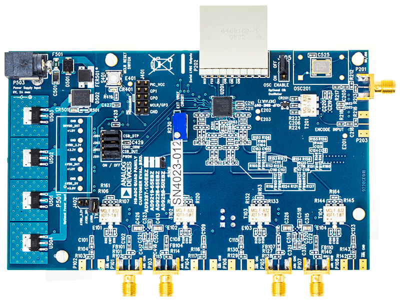 AD9287-100EBZ Evaluation Board - Top View