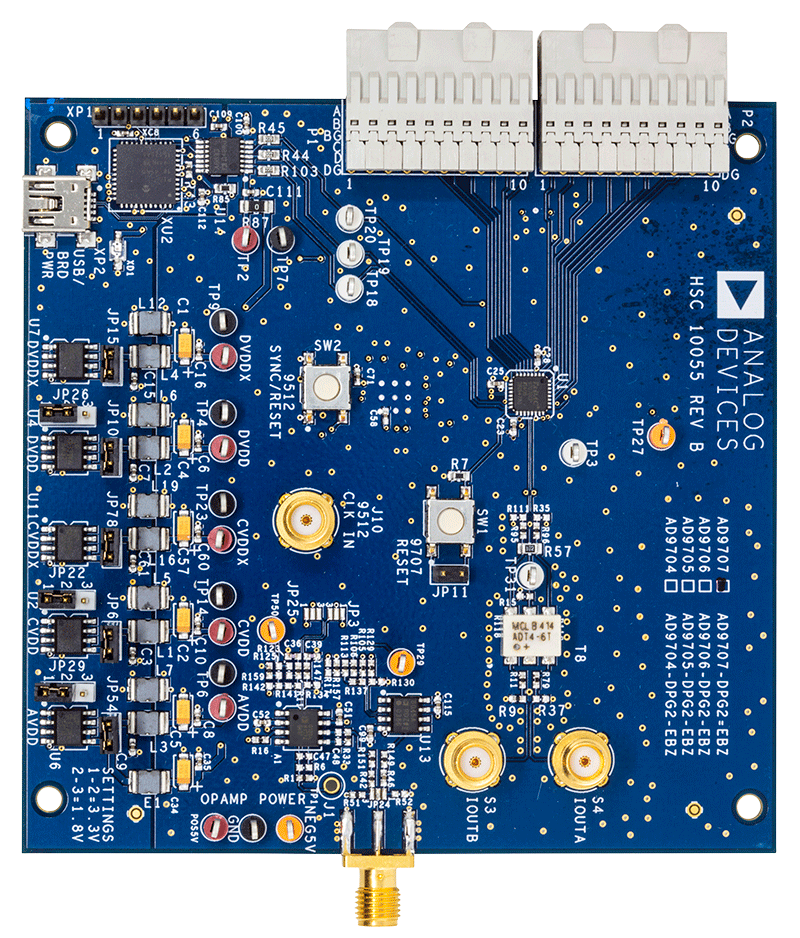 AD970x Evaluation Board - Top View