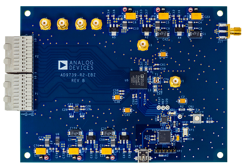AD9739-R2-EBZ Evaluation Board - Top View