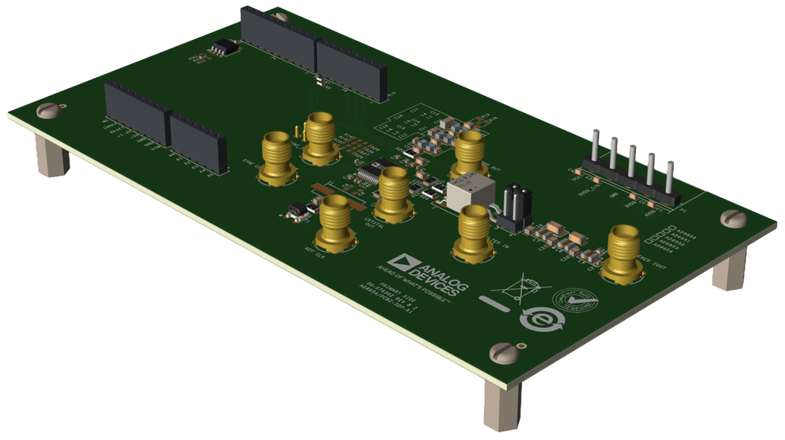 EVAL-AD9952 Evaluation Board Angle View