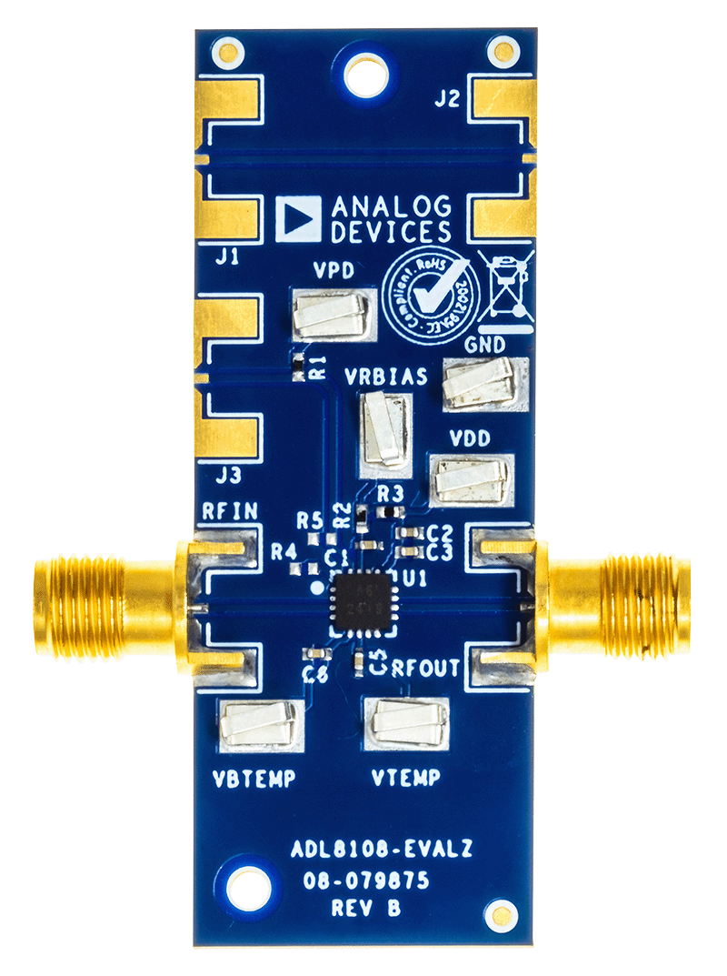 EVAL-ADL8108 Evaluation Board Photo Top View