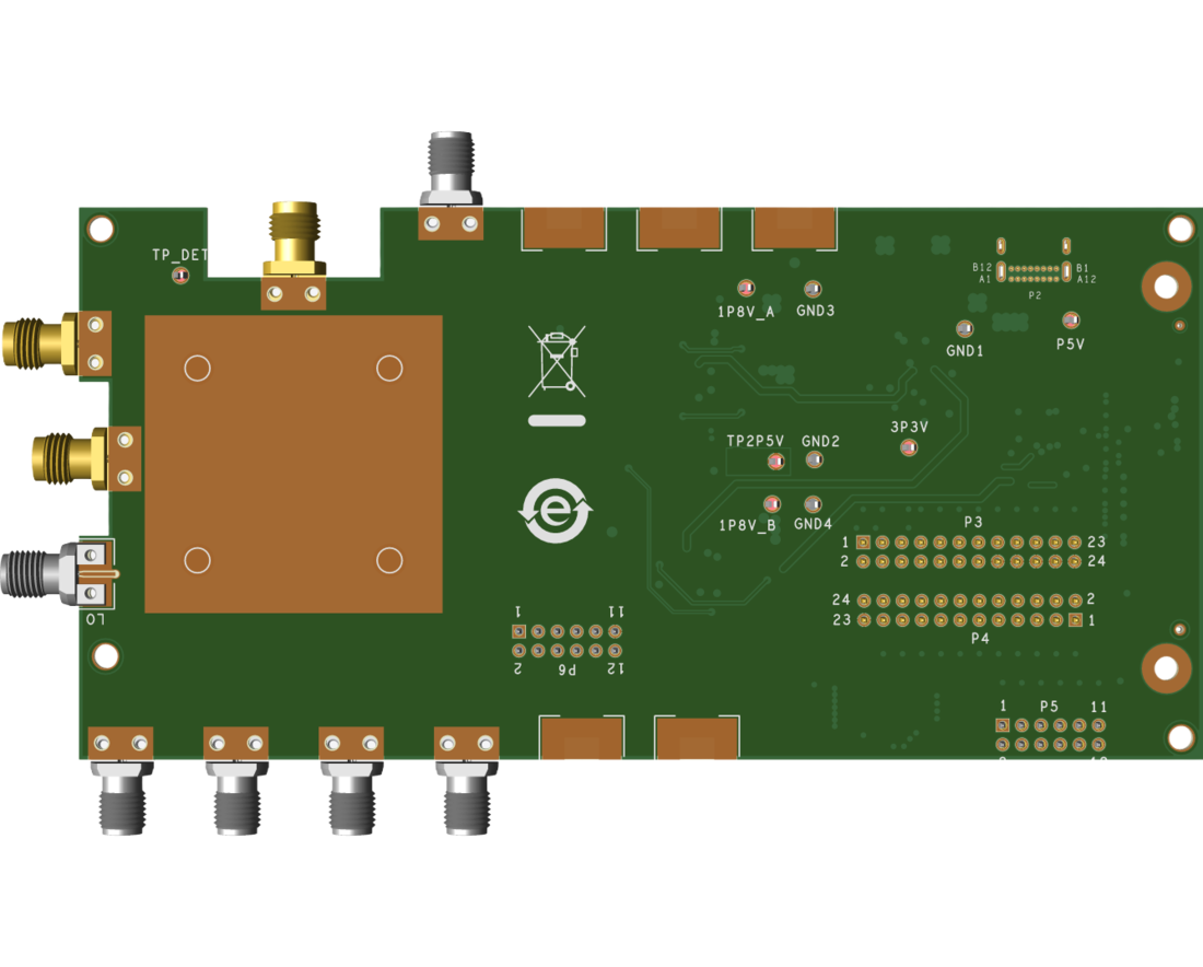 EVAL-ADMV1455 Evaluation Board Photo Bottom View