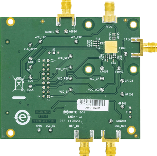 EVAL-ADMV4630 Evaluation Board - Bottom View