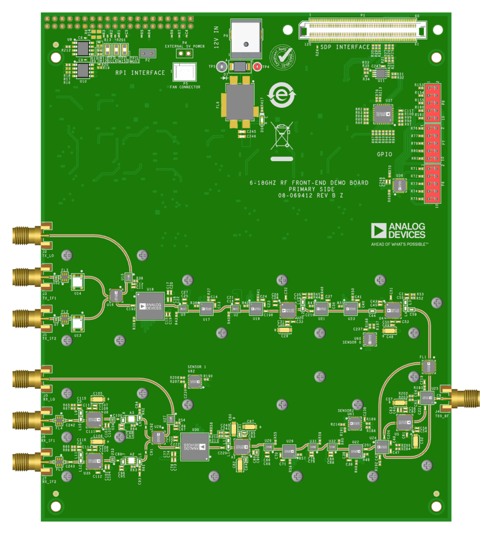 EVAL-ADMX7103 Evaluation Board Top View
