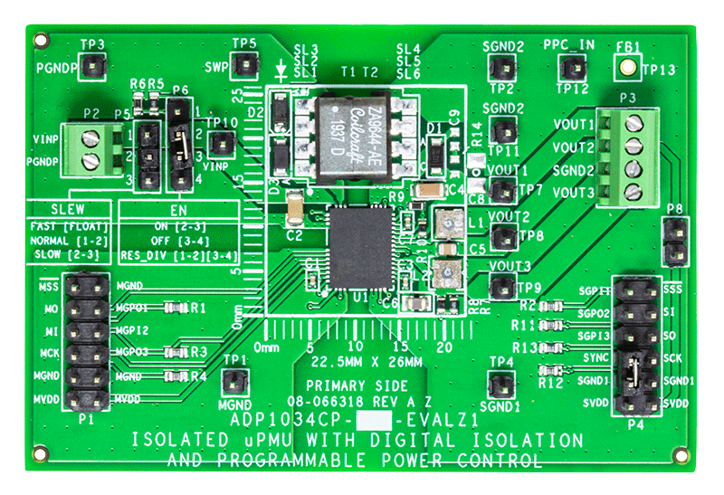 ADP1034CP-1-EVALZ Evaluation Board - Top View