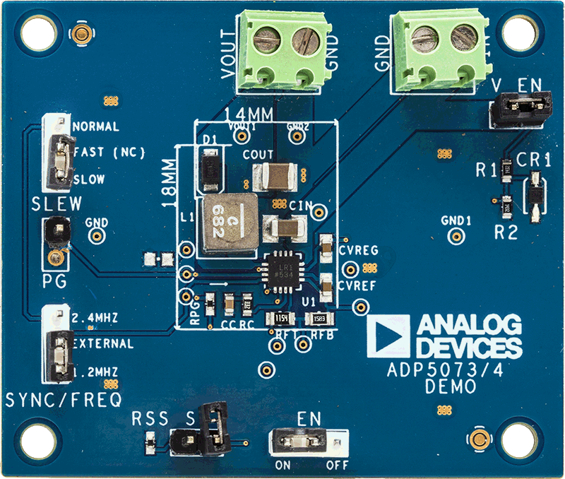 ADP5073 Evaluation Board - Top View