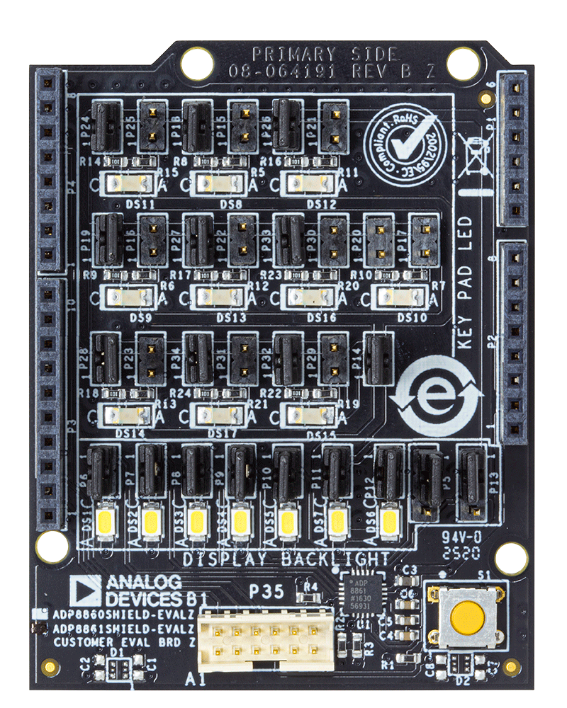 ADP8861SHIELD Evaluation Board - Top View