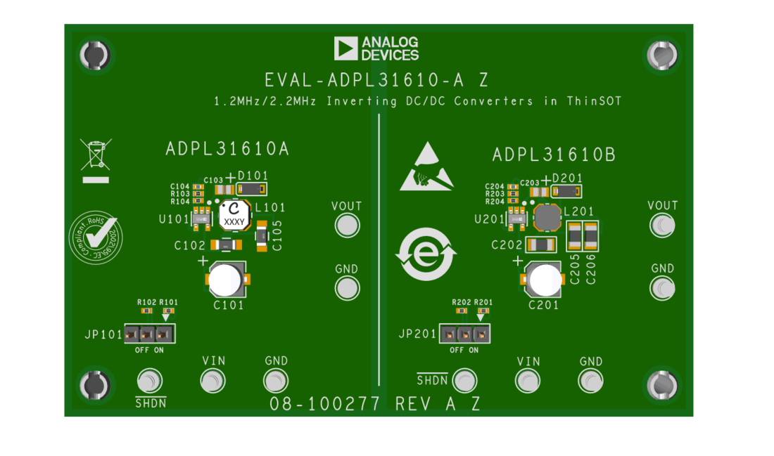EVAL-ADPL31610-AZ Evaluation Board Top View