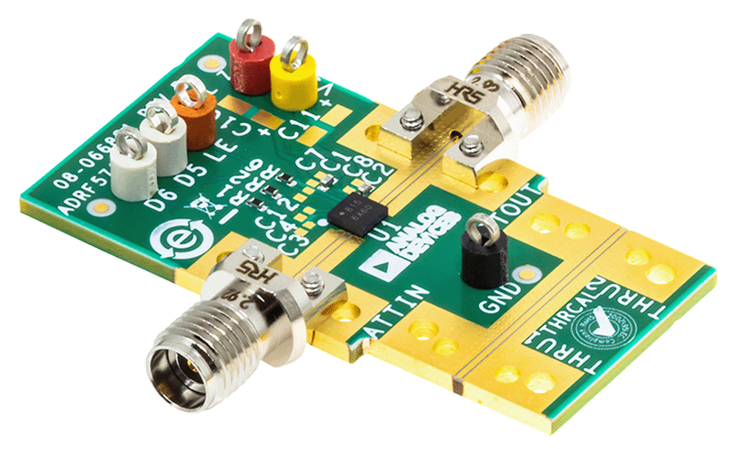 ADRF5716/ADRF5717 Evaluation Board Photo - Angle View