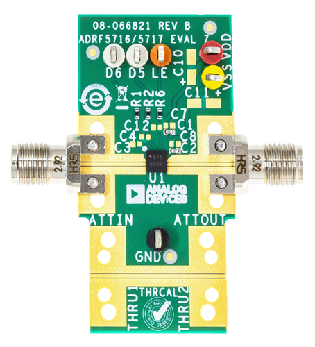 ADRF5716/ADRF5717 Evaluation Board Photo - Top View