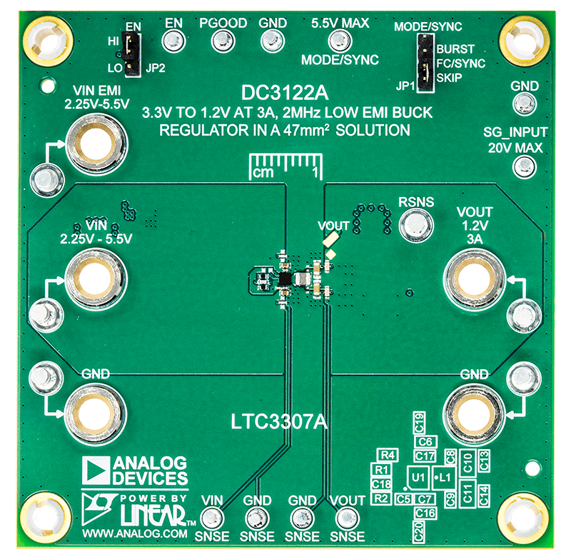 DC3122A Evaluation Board - Top View