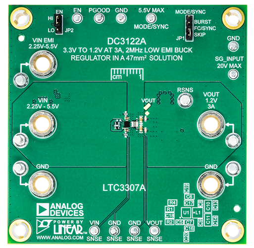 DC3122A Evaluation Board - Top View