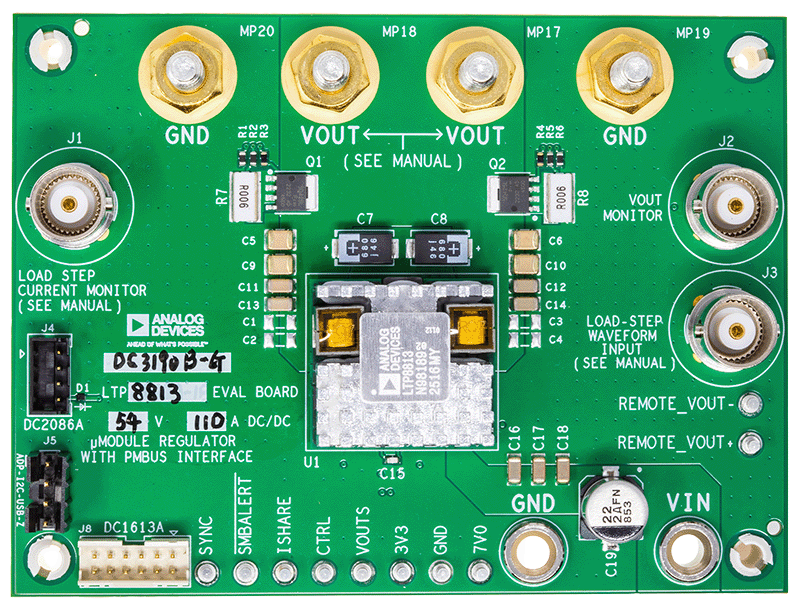 DC3190B-G Evaluation Board Top View