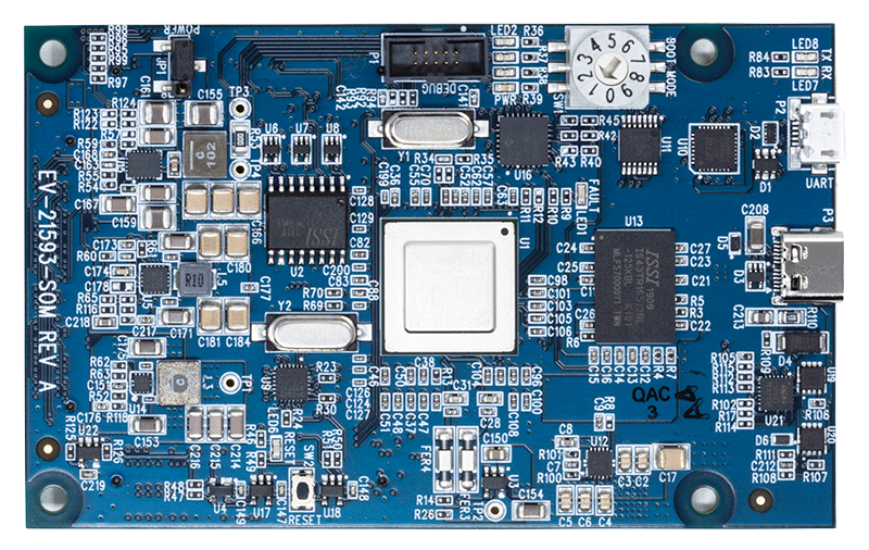 EV-21593-SOM Evaluation Board - Bottom View