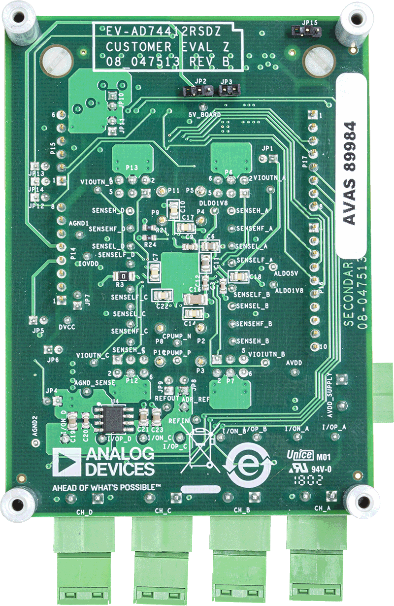 AD74412R Evaluation Board - Bottom View
