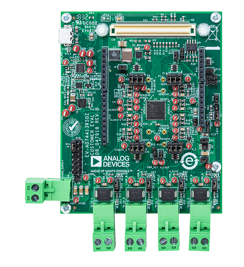 AD74413R Evaluation Board - Top View