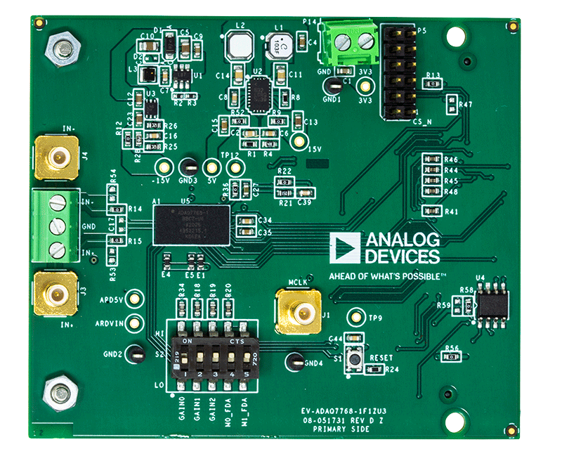 EV-ADAQ7768-1FMC1Z Evaluation Board - Top View