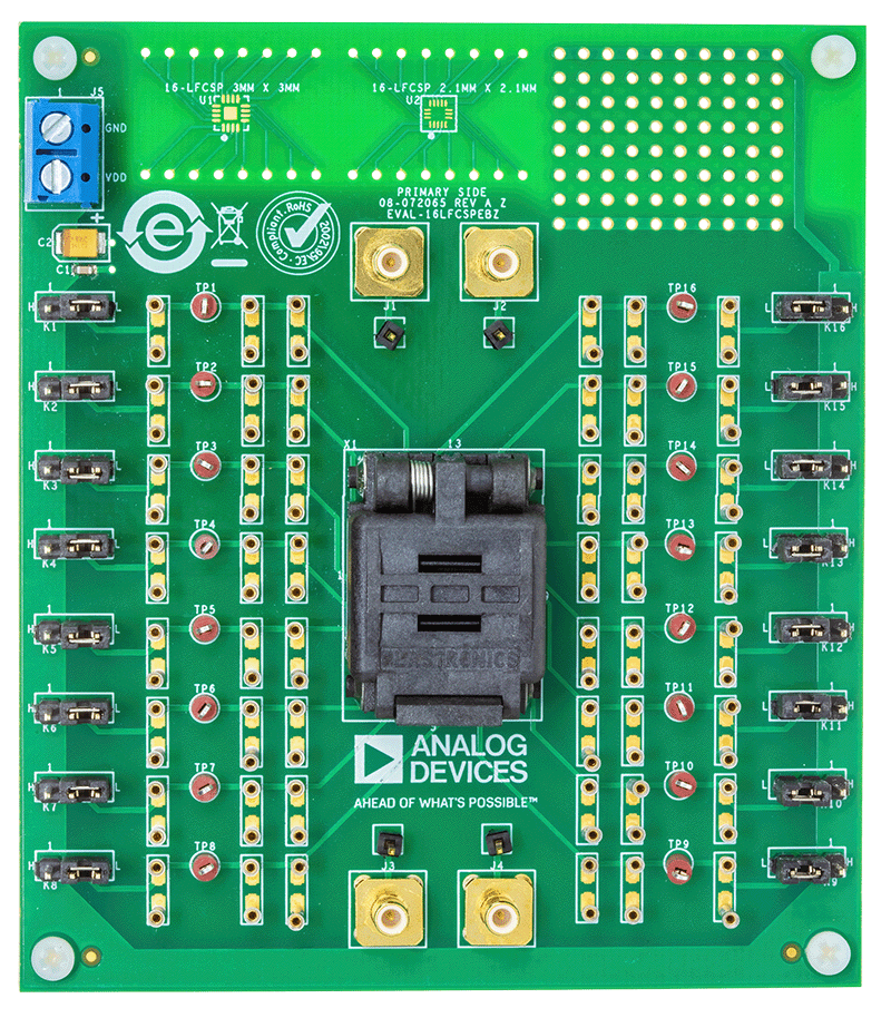 EVAL-16LFCSPEBZ Evaluation Board - Top View