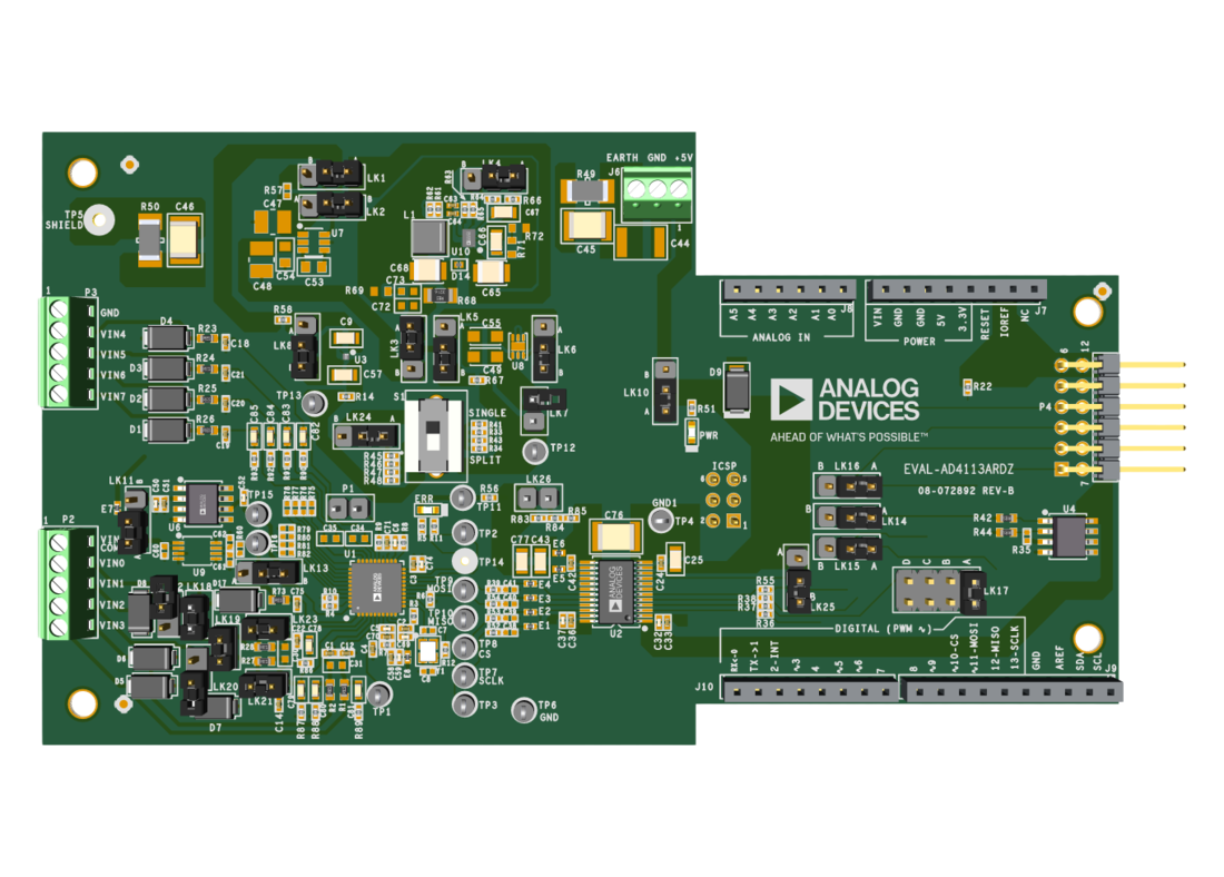 EVAL-AD4113ARDZ Evaluation Board Top View