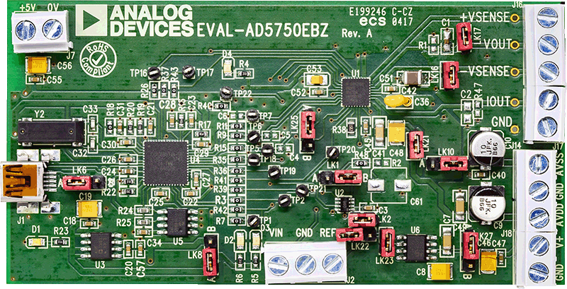 AD5750 Evaluation Board - Top View