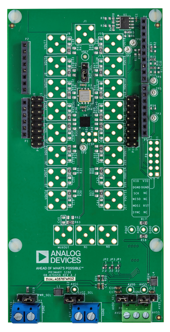 EVAL-AD5767ARDZ Board Photo Top View