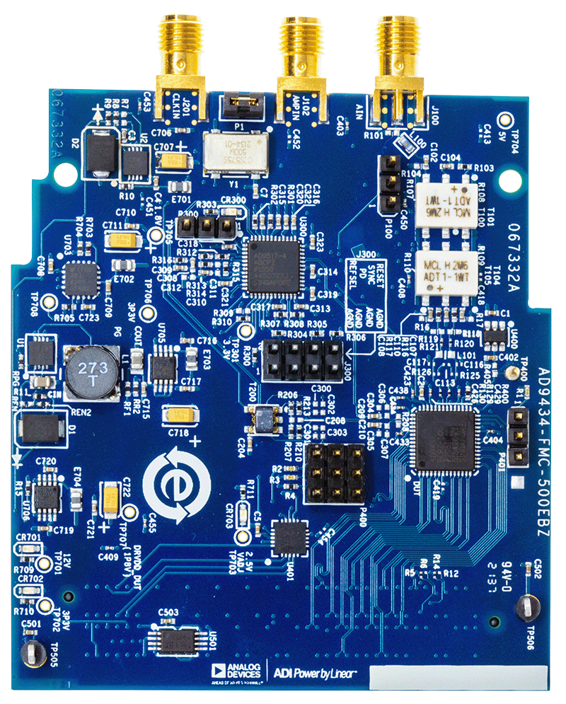 EVAL-AD9434-FMC-500EBZ Evaluation Board - Top View