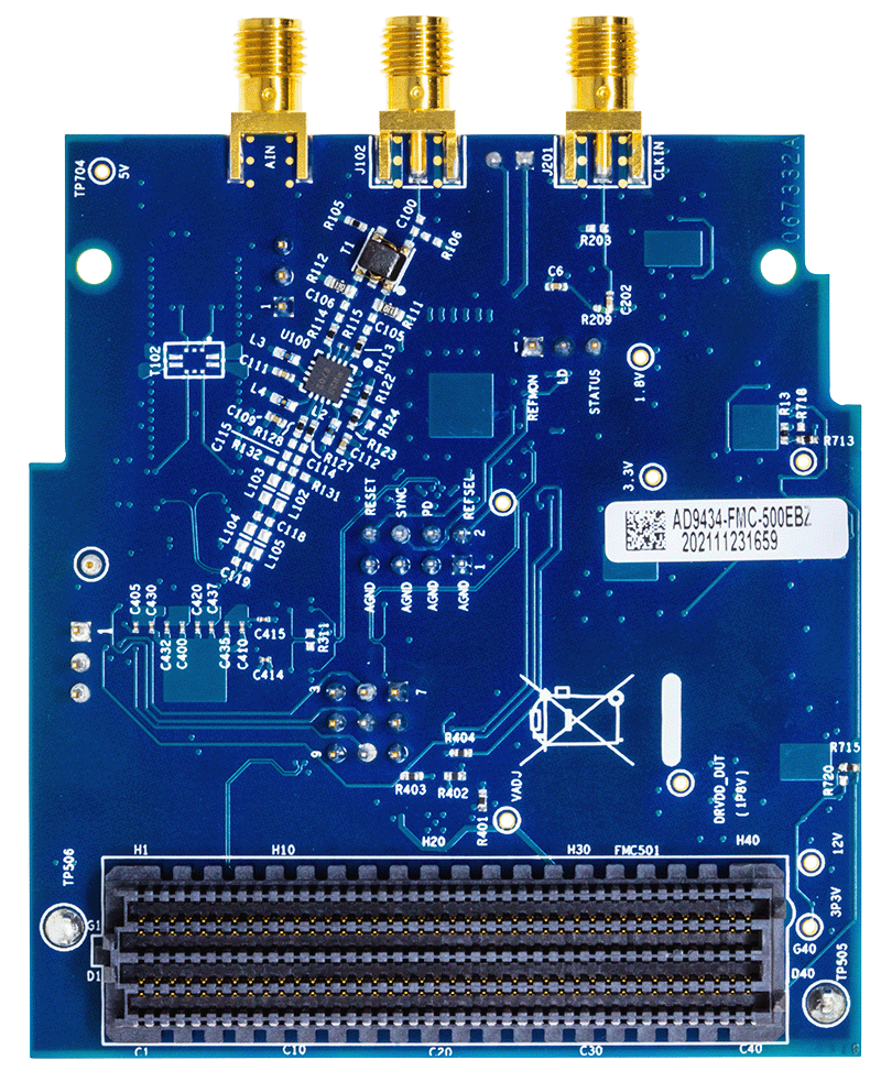EVAL-AD9434-FMC-500EBZ Evaluation Board - Bottom View