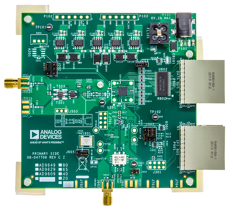 AD9649 Evaluation Board - Top View