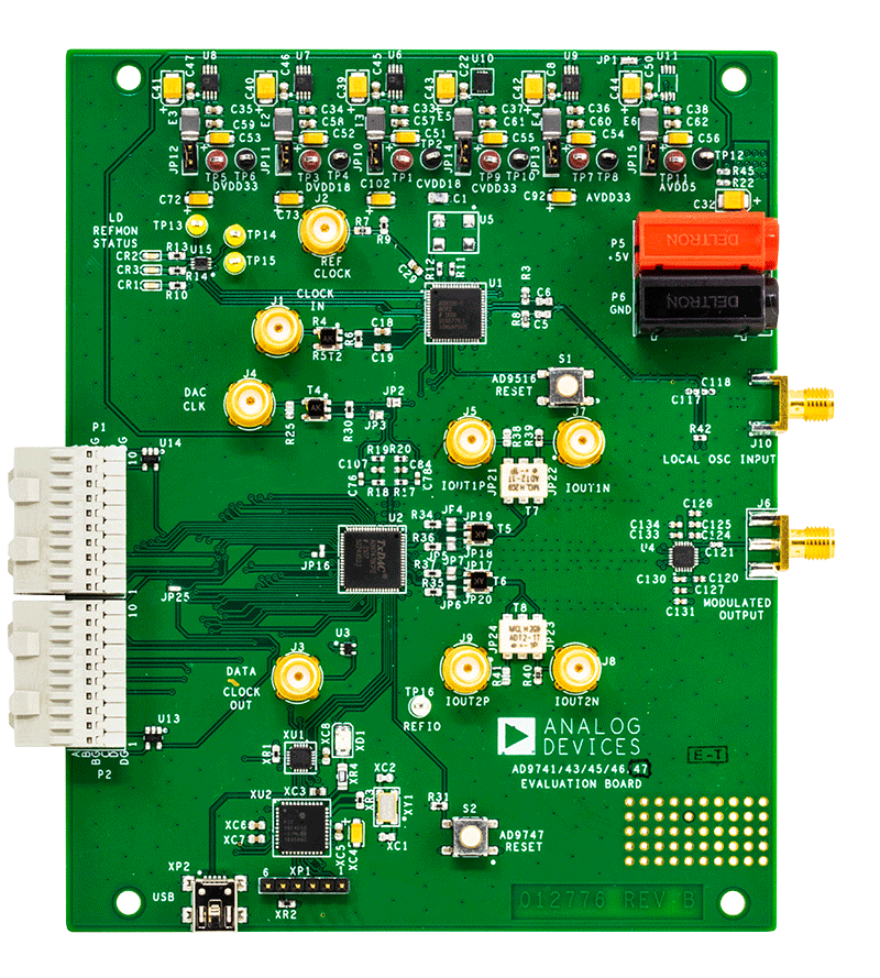 EVAL-AD9747 Evaluation Board - Top View