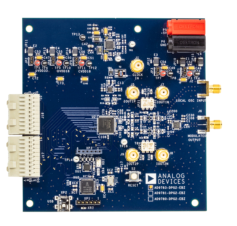 EVAL-AD9783 Evaluation Board - Top View