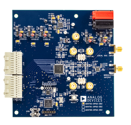EVAL-AD9783 Evaluation Board - Top View