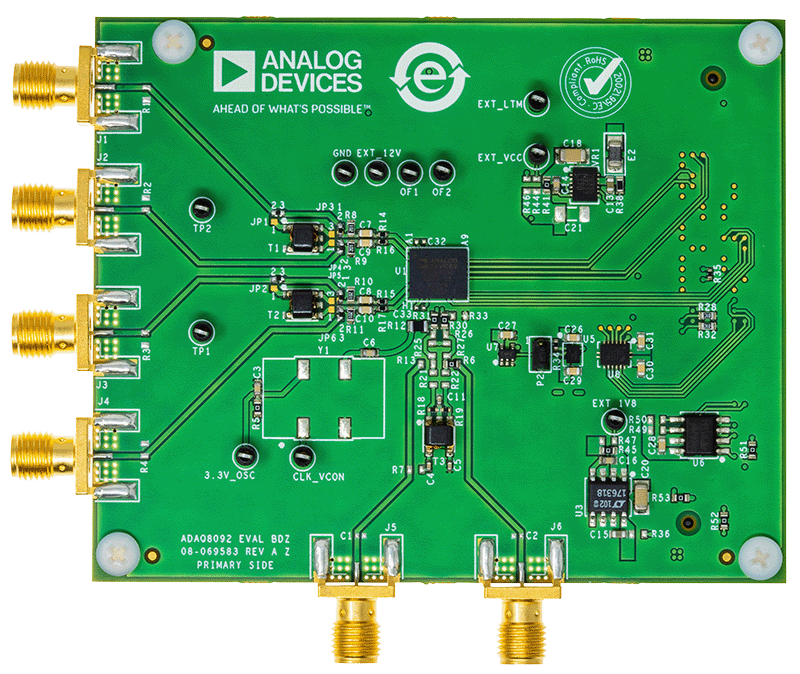 EVAL-ADAQ8092-FMCZ Evaluation Board - Top View