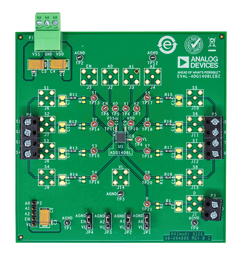 EVAL-ADG1408LEBZ Evaluation Board - Top View