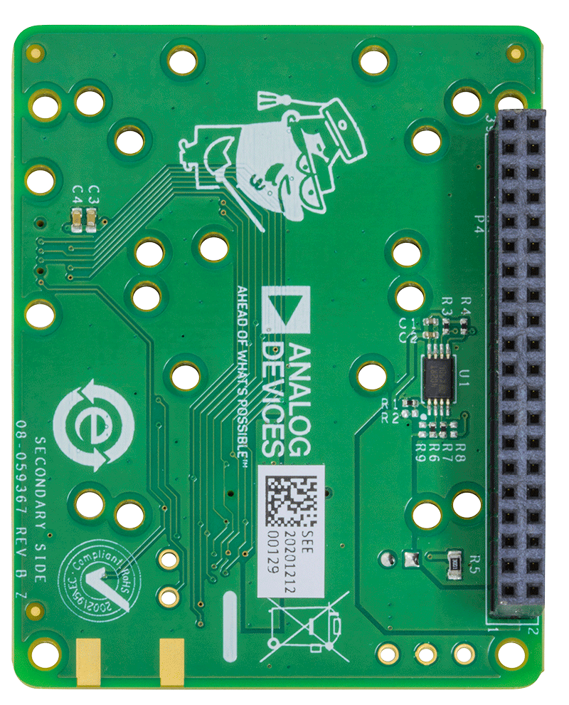 EVAL-ADISIMU1-RPIZ Evaluation Board - Bottom View